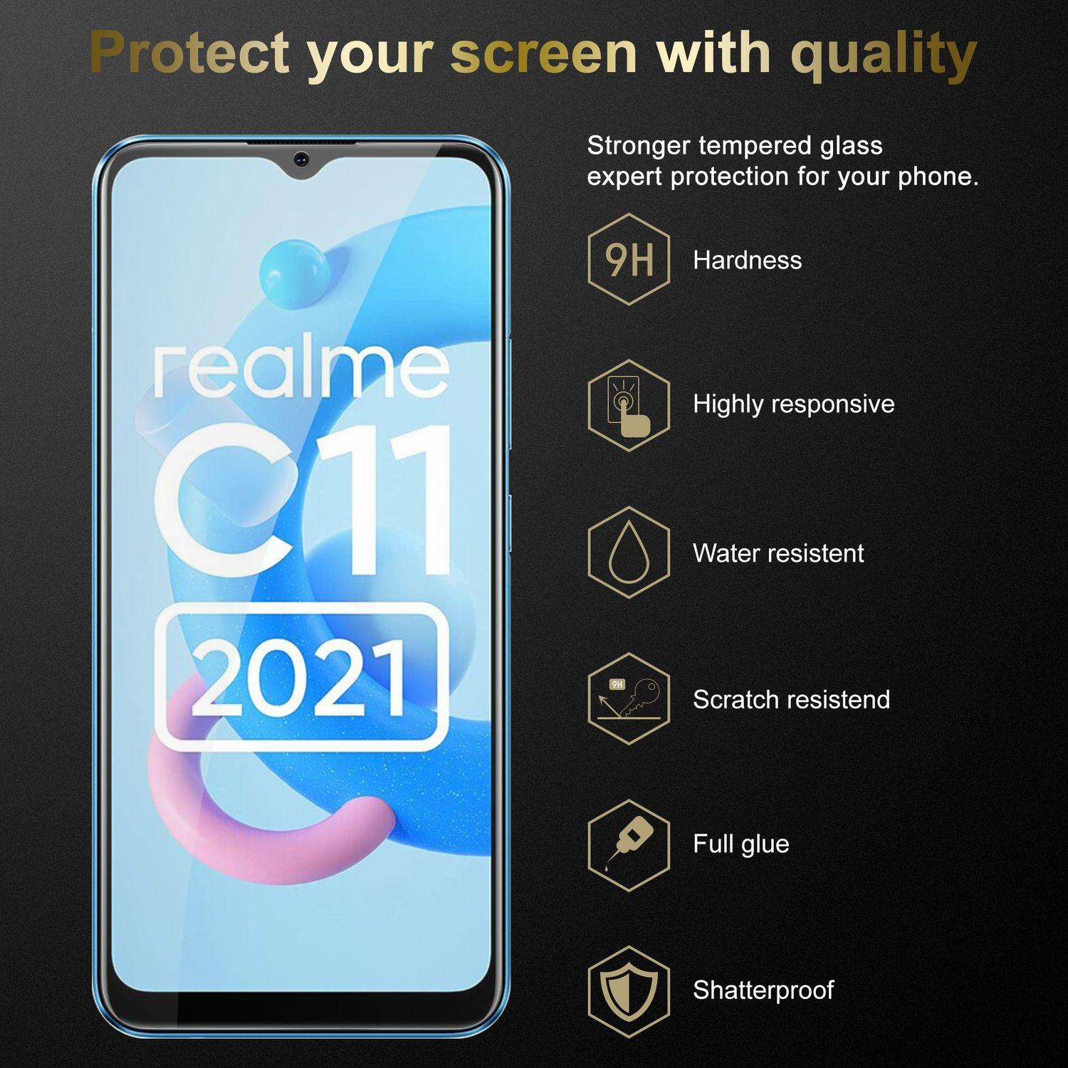 Thumbnail - Cadorabo 3x Tempered Schutzglas für Realme C11 2021 (3 Stück, Realme C11 2021), Smartphone Schutzfolie, Transparent