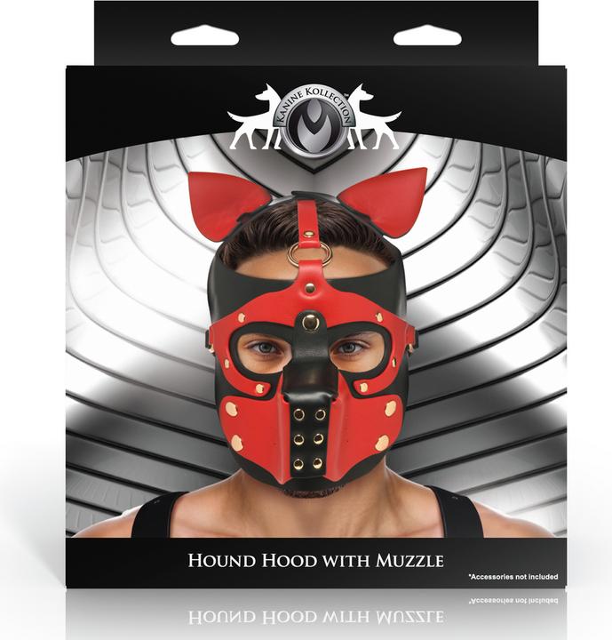 Produktbild XR Brands Hound Hood with Muzzle - Black/Red