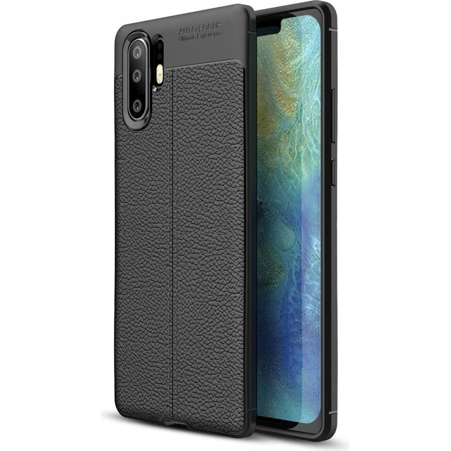 Screenguard Huawei P30 Pro Hülle Leather Design TPU Cover (Huawei P30 Pro), Smartphone Hülle, Schwarz