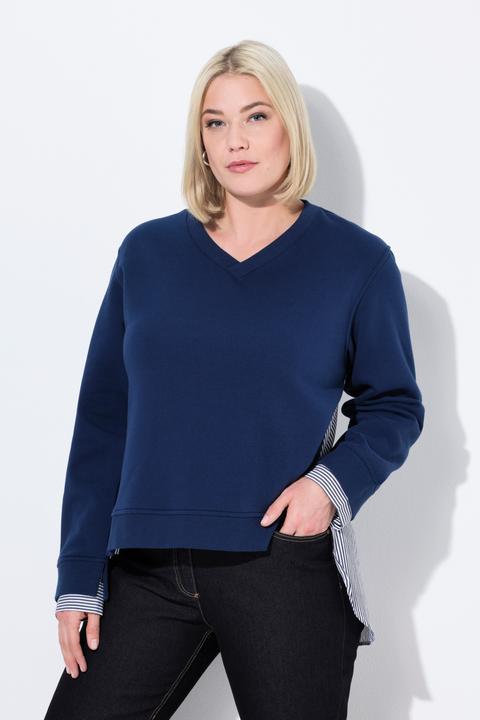 Produktbild Ulla Popken 2-in-1-Sweatshirt, V-Ausschnitt, Langarm (42, 44)