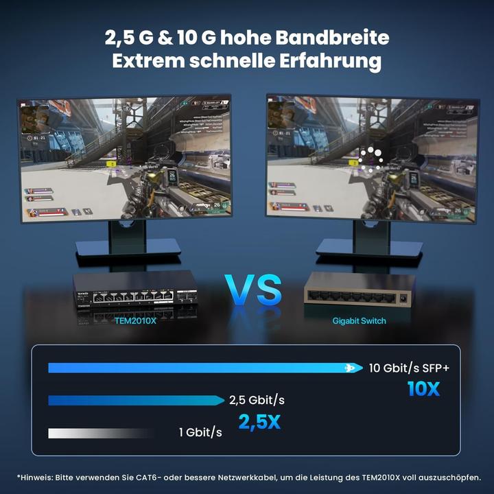 Produktbild Tenda TEM2010X Ethernet Switches 2.5 Gigabit 8 (8 Ports)