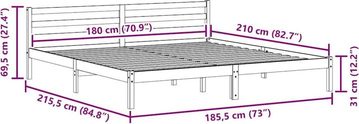 Actual product image vidaXL Bettrahmen (180 x 210 cm)