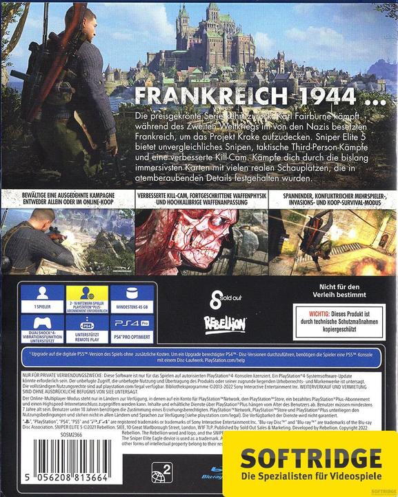Actual product image Sold Out Sniper Elite 5 (Xbox Series X, DE)