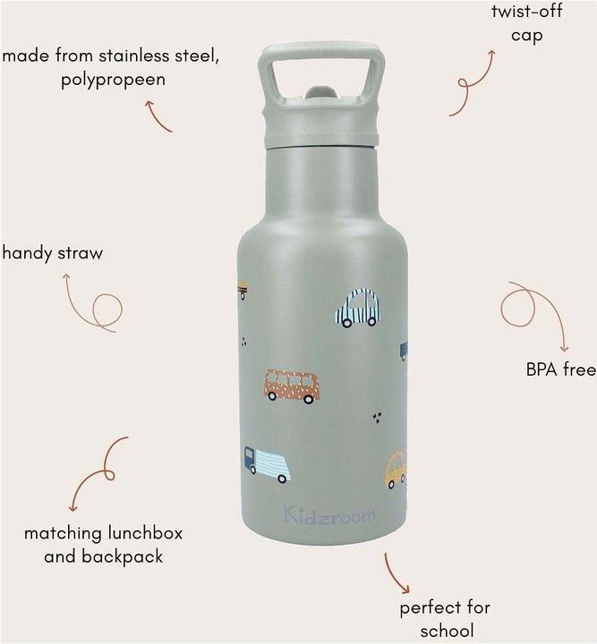 Image du produit Kidzroom Trinkflasche Sweet Sips Fahrzeuge, 350ml (0.35 l)