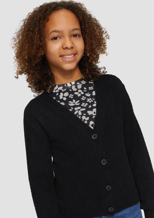 Produktbild S.Oliver Strickjacke Strickjacke mit Knopfleiste aus Bouclé (134, 140)