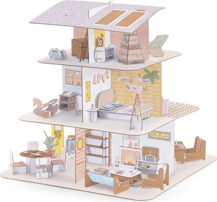 Djeco 3D Building & Painting Set Doll House