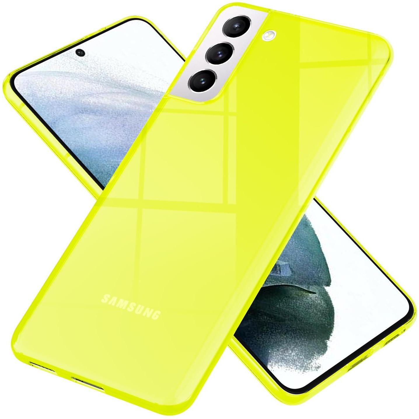 Nalia Klare Neon Handyhülle (Samsung Galaxy S21+), Smartphone Hülle, Gelb