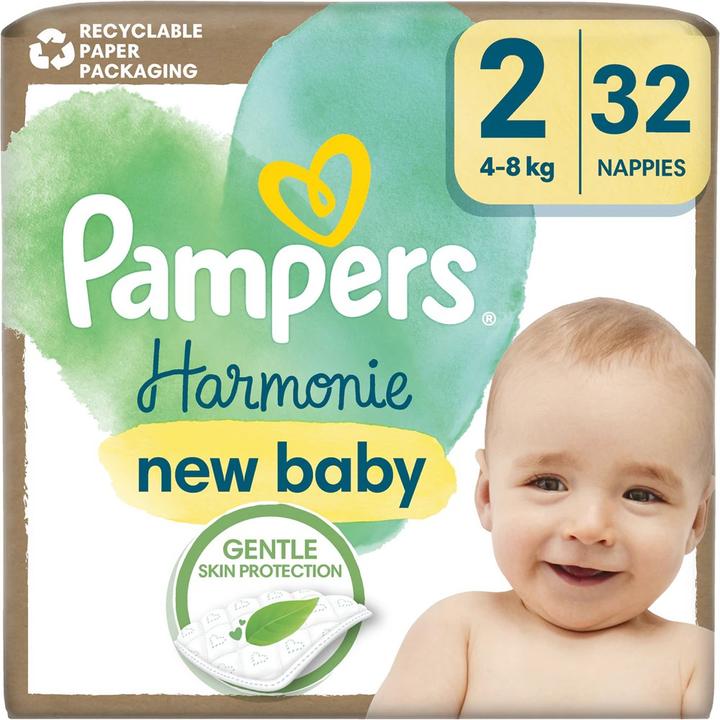 Actual product image Pampers Harmonie Size 2 Disposable Diapers 4-8 kg - 32 pcs (Size 2, 32 pcs.)