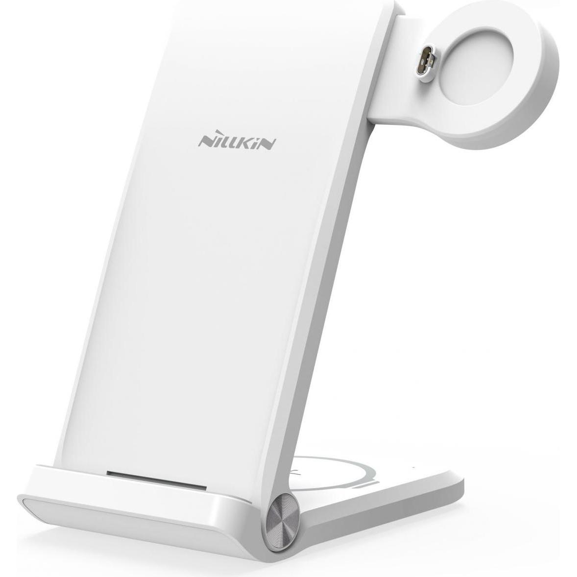 NoName Nillkin PowerTrio 3v1 BezdrÃ¡tovÃ¡ NabÃ­jeÄka pro Garmin Watch White (15 W), Wireless Charger, Weiss