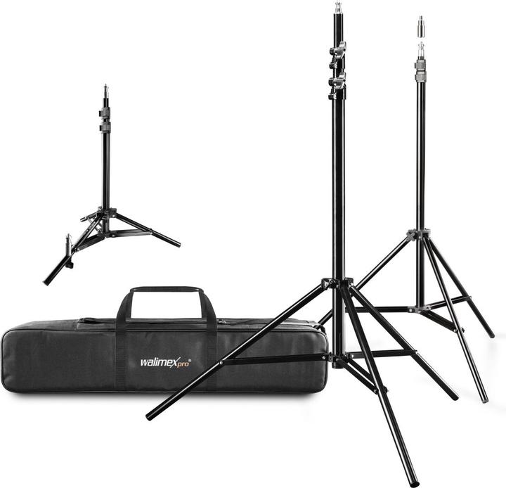 Walimex Lampenstativ-Set mit Tasche, 4tlg. (208 cm, 6 kg)
