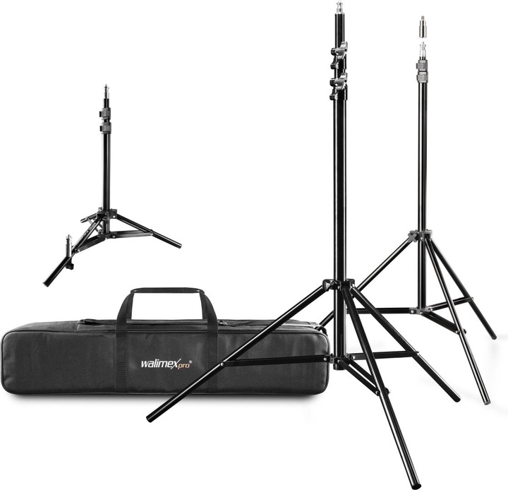 Produktbild Walimex Lampenstativ-Set mit Tasche, 4tlg. (208 cm, 6 kg)