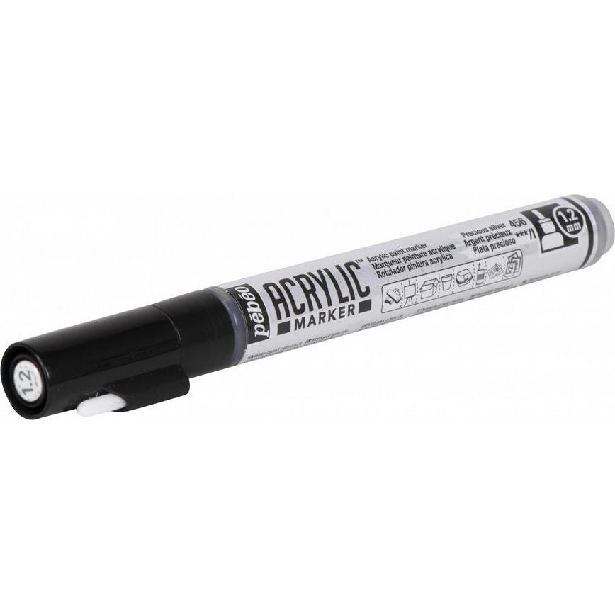 Thumbnail - Pebeo, Marker, Acrylic Marker Dünn Rundspitze 1,2mm (Edles Silber, 1.20 mm)