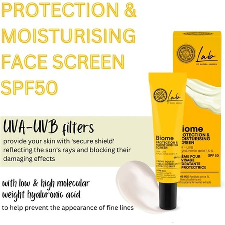 Produktbild Natura Siberica Lab Biome Protection & Moisturising Face Screen SPF 50 30ml (30 ml, Tagescreme, SPF 50)