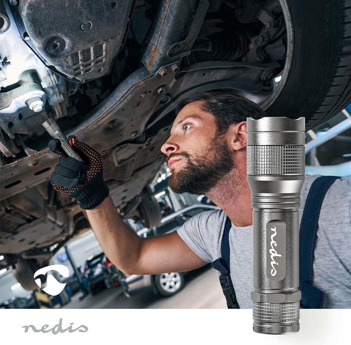 Image du produit Nedis Lampe de poche LED, Premium, 330lm - argenté (3.40 cm, 330 lm)
