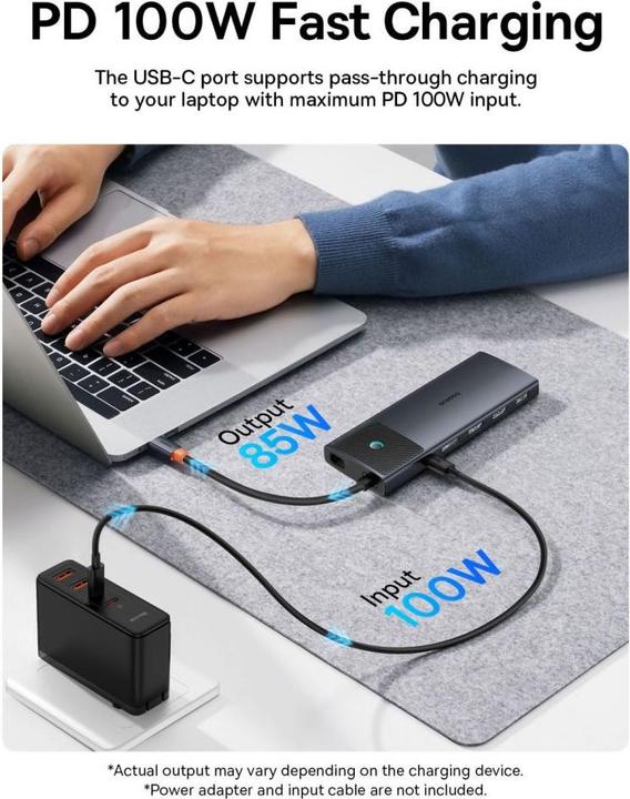 Immagine prodotto Baseus Serie Metal Gleam dokovací stanice HD HUB typu C (USB-C, 11 porte)