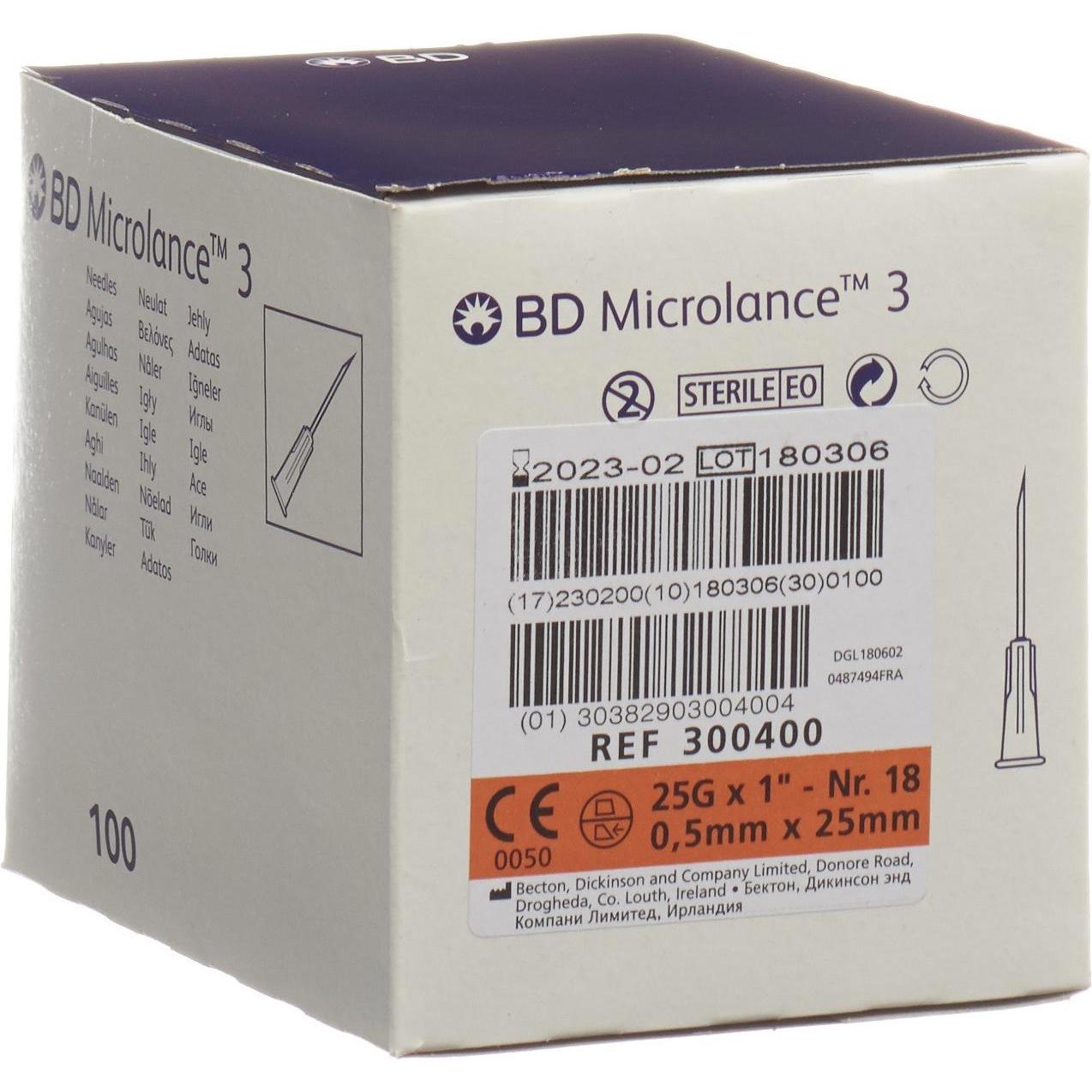 BD, Praxisbedarf, Microlance 3 Injektion Kanüle 0.50x25mm orange 100 Stk