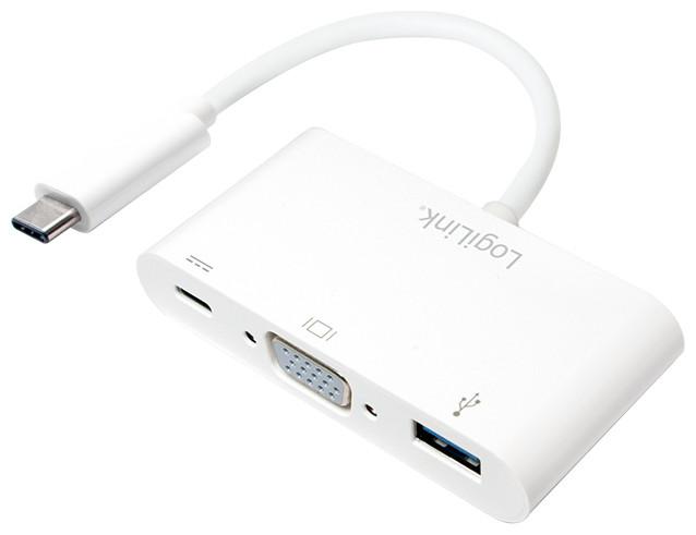 Produktbild LogiLink USB Typ-C zu (VGA, USB Typ-C, USB 3.0, 8.01 cm)