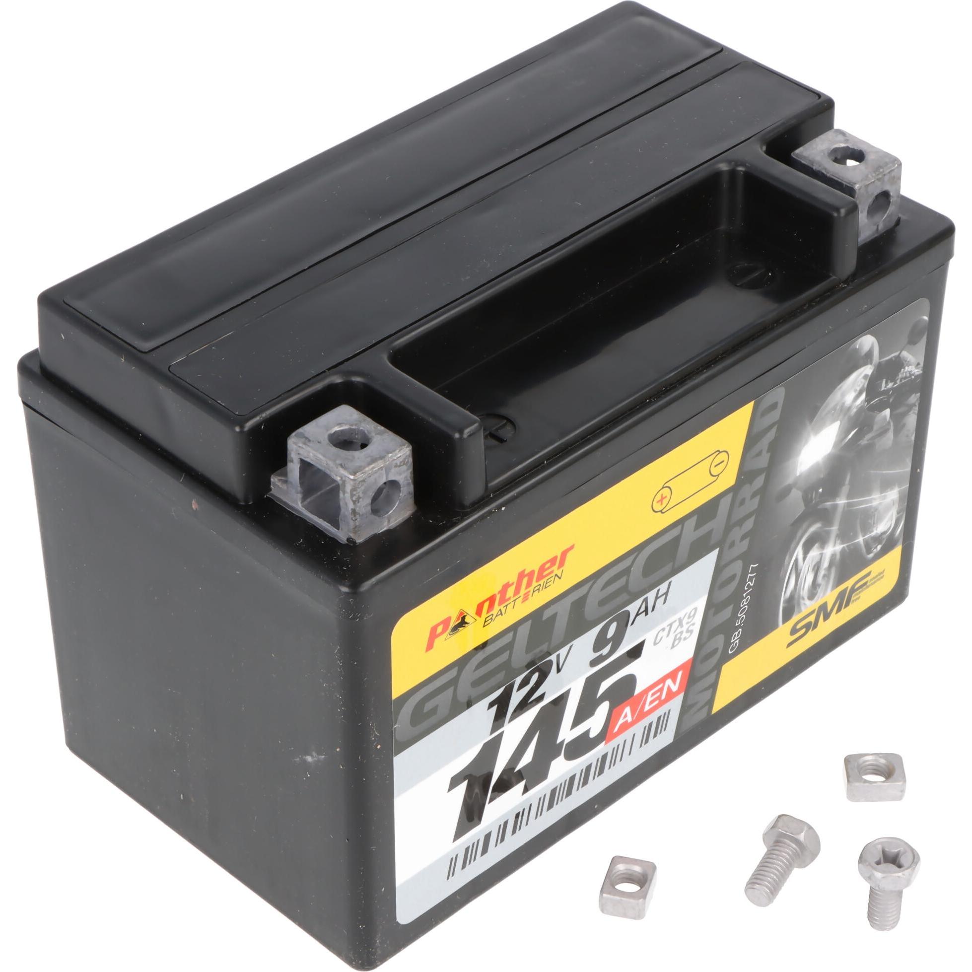 Thumbnail - Panther, Fahrzeugbatterie, Motorrad Gel 50812 12V 8Ah 80A (EN) passend für Yuasa YTX9-BS (8 Ah)