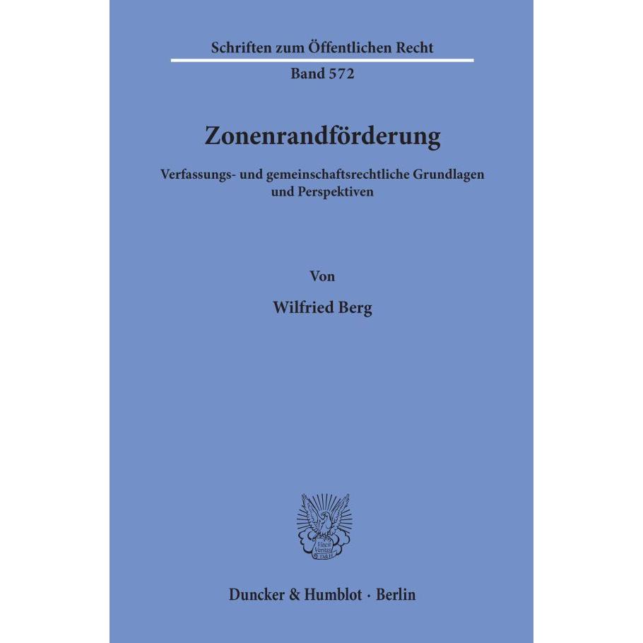 Zonenrandförderung., Fachbücher von Wilfried Berg