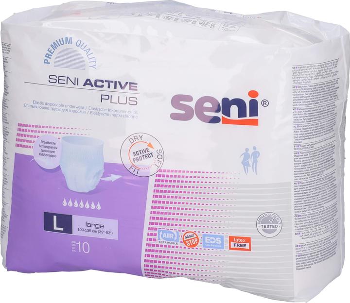 Actual product image Seni Active Plus Pants Einweghosen L atmungsaktiv Hüftumfang 100-135cm 7 Tropfen (10 x, Large)