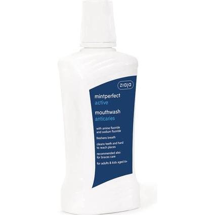 Ziaja, Mundspülung, Mintperfekt Activ płyn do płukania jamy ustnej stomatologiczny przeciwpróchniczy 500ml (500 ml, Mund...
