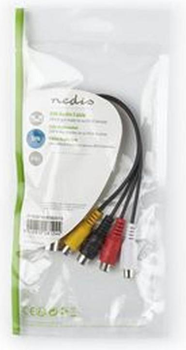 Produktbild Nedis DIN-Audio-Kabel DIN 5-Pin Stecker 4X RCA Buchse Vernickelt 0.20 m rund PVC Schwarz Umschlag 0. (0.20 m)