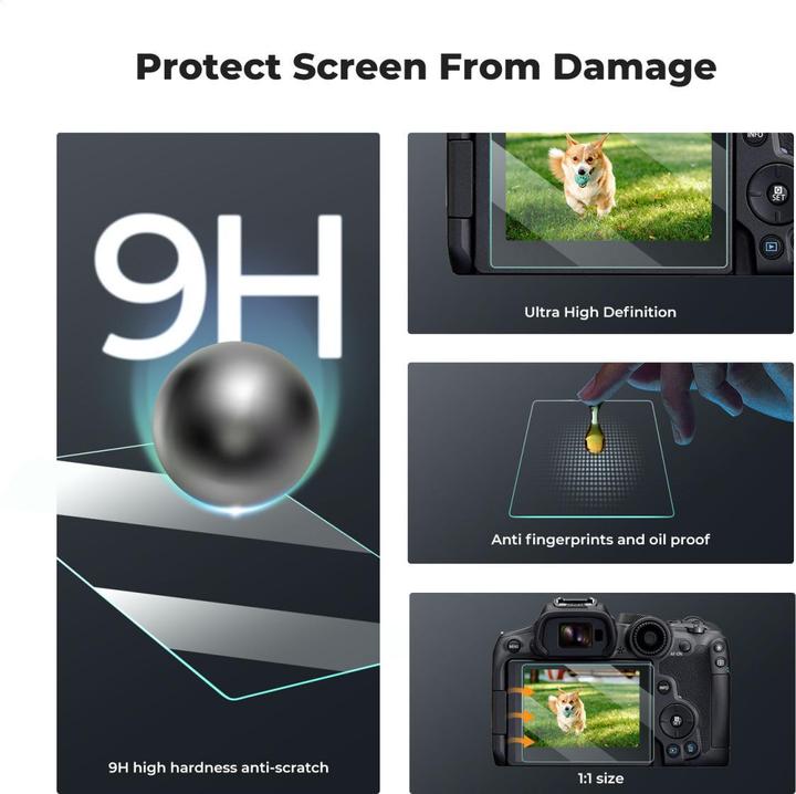 Produktbild K&F Concept Camera Screen Protector*3, with Hot Shoe Level*3, for Canon EOS R6 II, R6, R7
