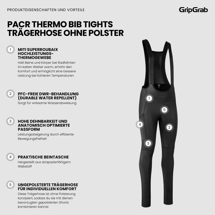 Valeurs nutritives et ingrédients GripGrab ThermaPace Thermal Bib Tights No Pad (XL)