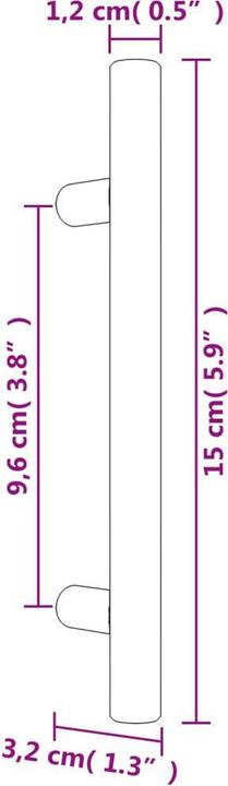 Produktbild vidaXL Möbelgriffe 10 Stk. Schwarz 96 mm Edelstahl,Farbe