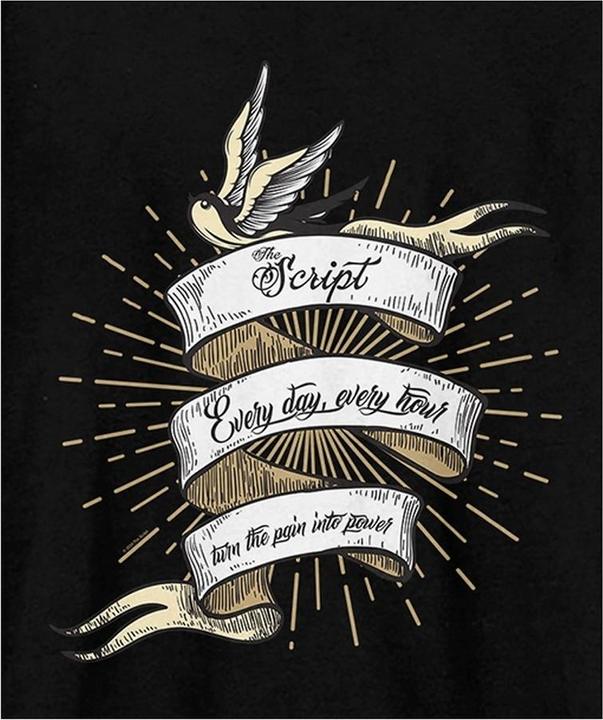 Actual product image Amplified Unisex Adult Tattoo The Script T-Shirt (XL)