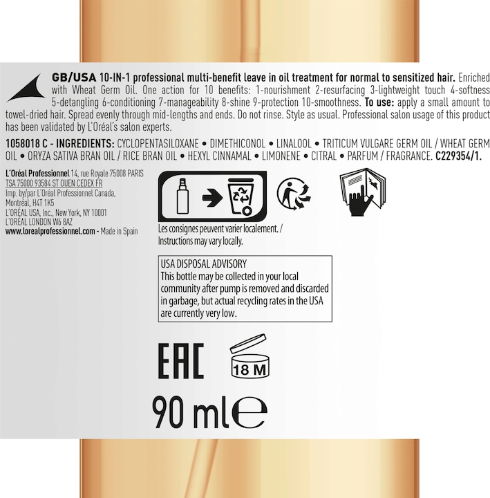 Actual product image L'Oréal Professionnel Absolut Repair Oil (90 ml)