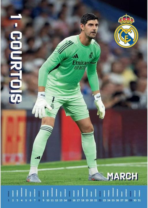 Actual product image Real Madrid CF 2026 A3 Wall Calendar (A3)