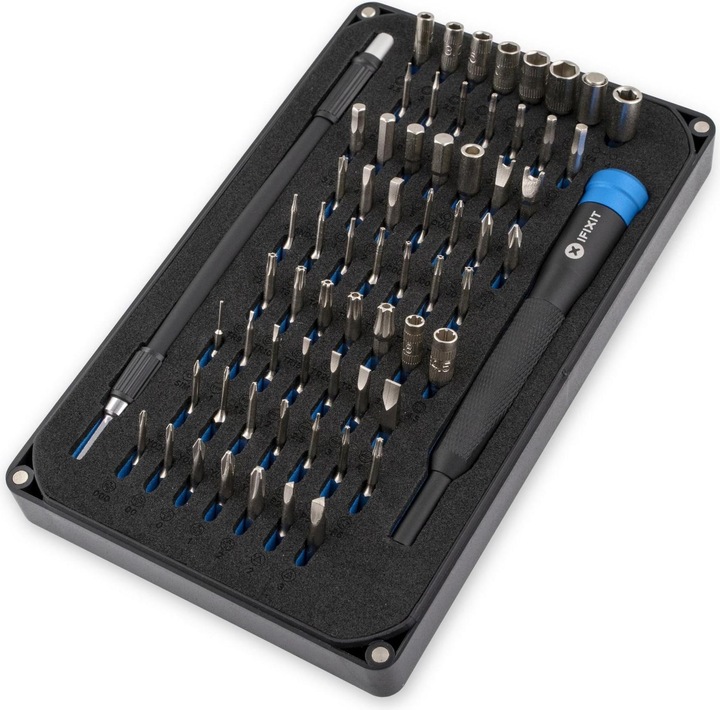 iFixit Maco Precision Bit Set (1, 2, PH00, TR6, 0,9 mm, TR9, T3, P6, TR8, PH2, 5,5 mm, Y0, 1.5mm, 0,7 mm, 1,3 mm, PH1, P5, T TR 20, PH0000, T2, PH0, 3 mm, Y 000, 5 mm, Y 1, T TR 25, J 1, Y 00, 2,5 mm, 1mm, J 000, 3,5 mm, 4,5 mm, T TR 15, 2 mm, T5, J 00, TR7, T TR 10, J 0, T4, P2, 4 mm)