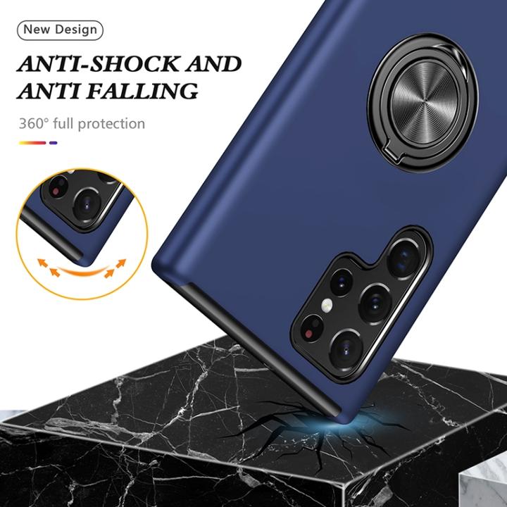 Produktbild AM-Handyzubehör Hülle mit Ring Samsung Galaxy S23 Ultra - Marineblau (Samsung Galaxy S23 Ultra)