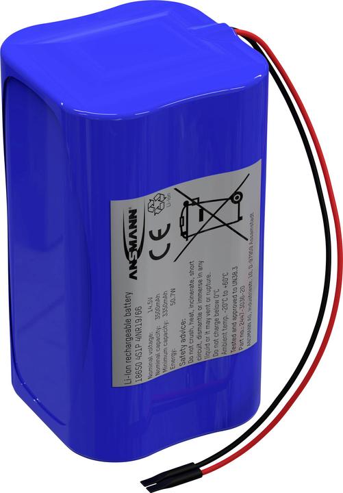 Immagine prodotto Ansmann Batteria 4S1P 4x 18650 cavo Li-Ion 14,4 V 3500 mAh (1 pz., 18650, 3500 mAh)