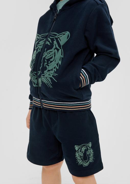 Produktbild s.Oliver Sweatshirt Jacke Sweatshirt-Jacke mit Reliefprint (104, 110)