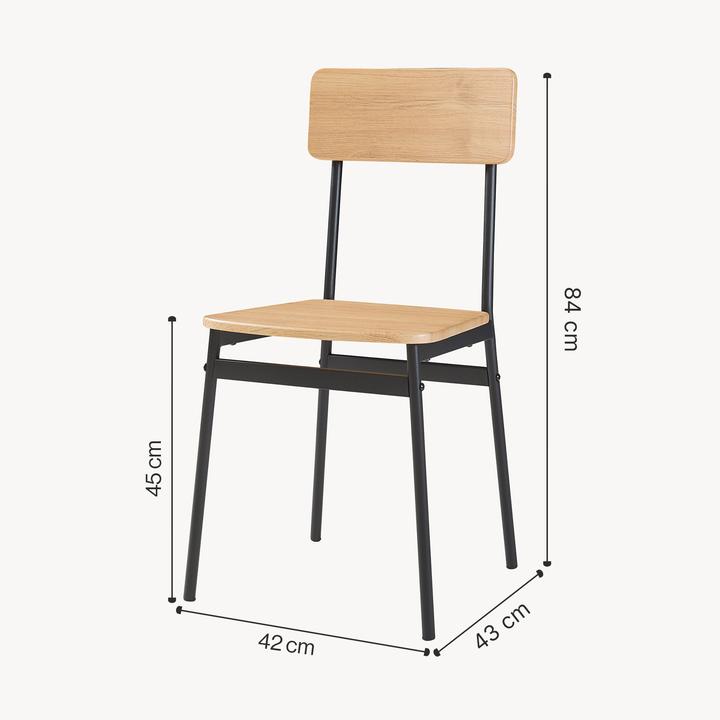 Image du produit En.Casa Essgruppe Pollenev 5-tlg. Schwarz/Eicheoptik (Panneau de bois MDF)
