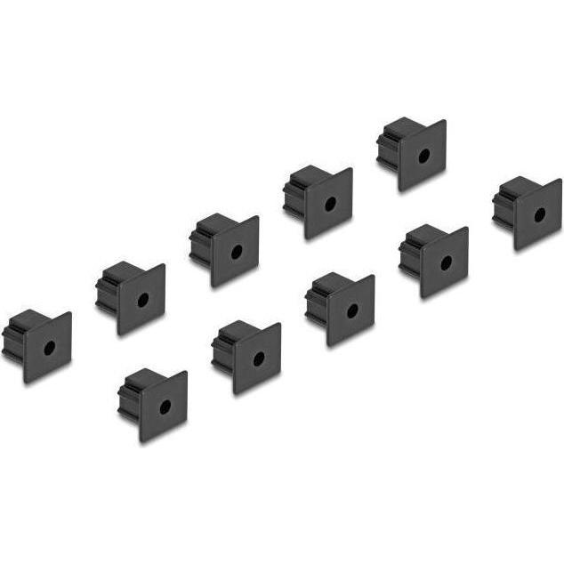 Delock Staubschutz für RJ12 Buchse ohne Griff 10 Stück schwarz (Blindmodul), Netzwerk Zubehör