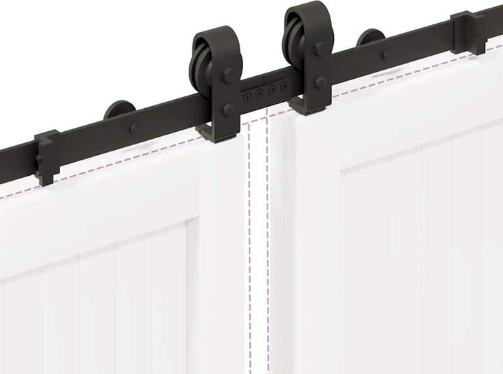Produktbild VidaXL Schiebetürbeschlag-Set 183 cm Stahl Schwarz Schiebetürbeschlag-Satz