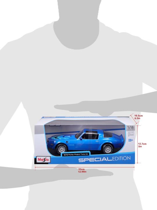 Actual product image Maisto Pontiac Firebird Trans Am 1978 1/18 blue