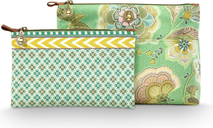 Image du produit PIP Studio Caryn Kosmetiktasche Kombi Matata grün 26x7.5x18cm/22x1x13cm