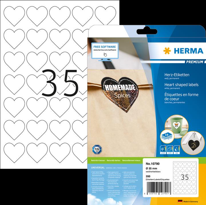 Immagine prodotto Herma Etichette a forma di cuore A4