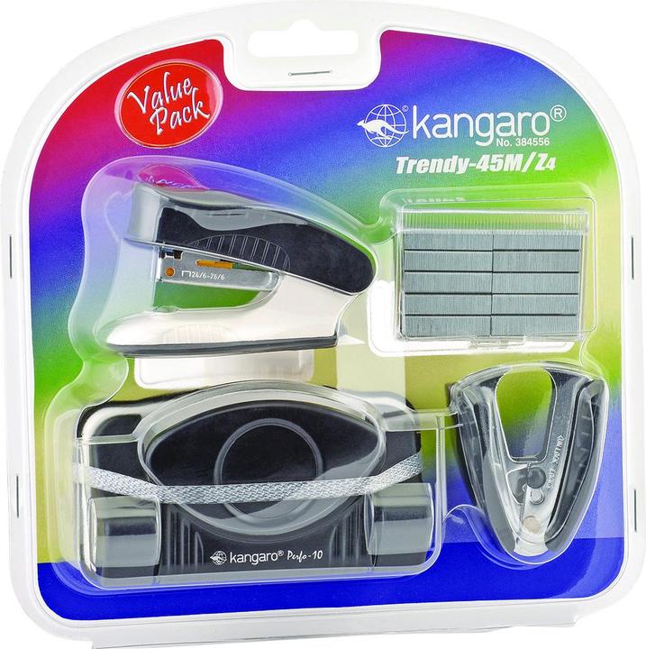 Actual product image Kangaro Stapler SET TRENDY-45M/Z4 BLACK KAT45MZ4-05 (15 Sheets)