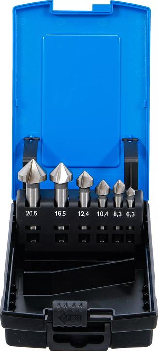 BGS Set di svasatura (6,3 mm, 8,3 mm, 10,4 mm, 12,4 mm, 16,5 mm, 20,5 mm)
