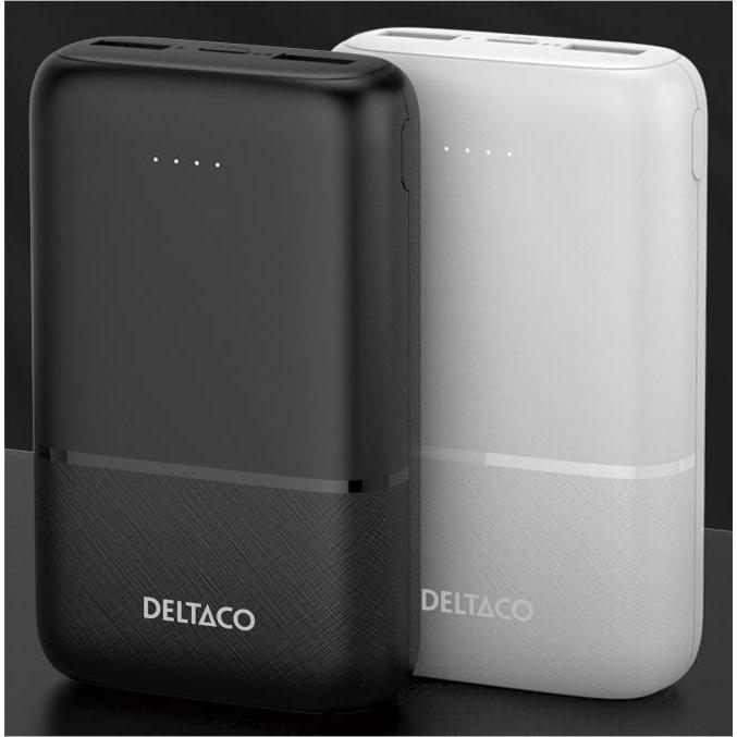Thumbnail - Deltaco Powerbank 10,000 mAh, 2x USB-A, 1x USB-C (10000 mAh), Powerbank, Weiss
