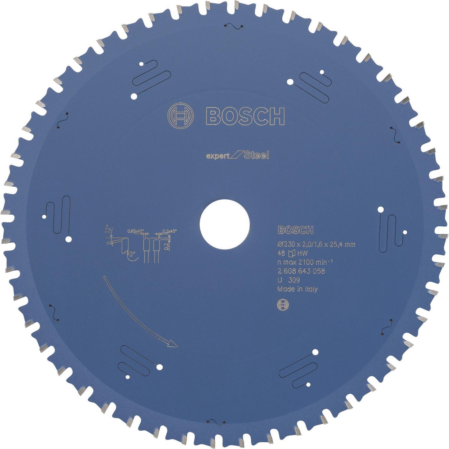 Bosch Professional Zubehör, Sägeblatt, Kreissägeblatt Expert for Steel, 230 x 25,4 x 2,0 mm, 48