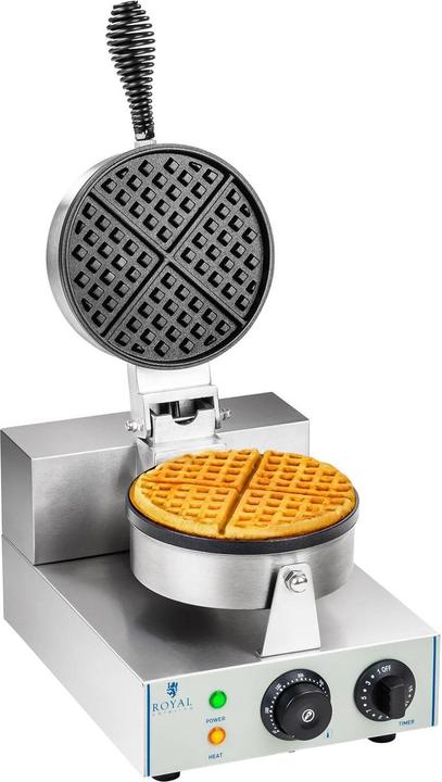 Produktbild Royal Catering Waffelautomat Elektro Waffeleisen Doppel Brüssler Waffel 1300 Watt Rund
