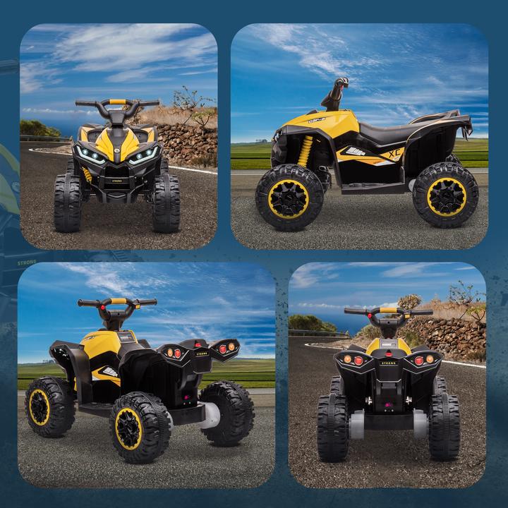 Image du produit Homcom Elektro-Quad Kunststoff, Metall Schwarz+Gelb (12 V)