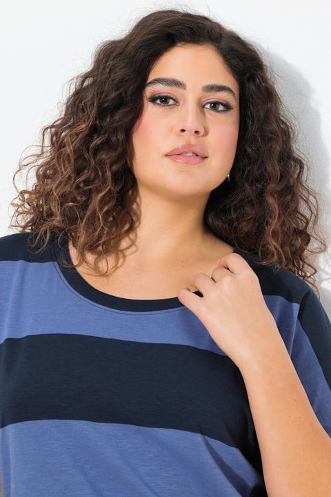 Produktbild Ulla Popken T-Shirt, Streifen, Saumband, Rundhals, Halbarm (62)