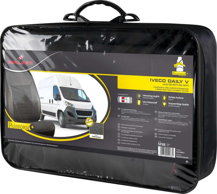 Image du produit Walser Housses de siège pour Iveco Daily V 2011-02/2014, 2 housses de siège individuelles à l'avant